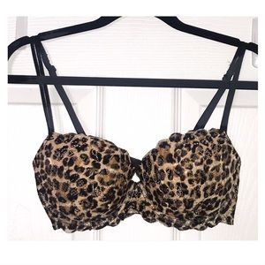 VS PINK LEOPARD PUSH UP BRA